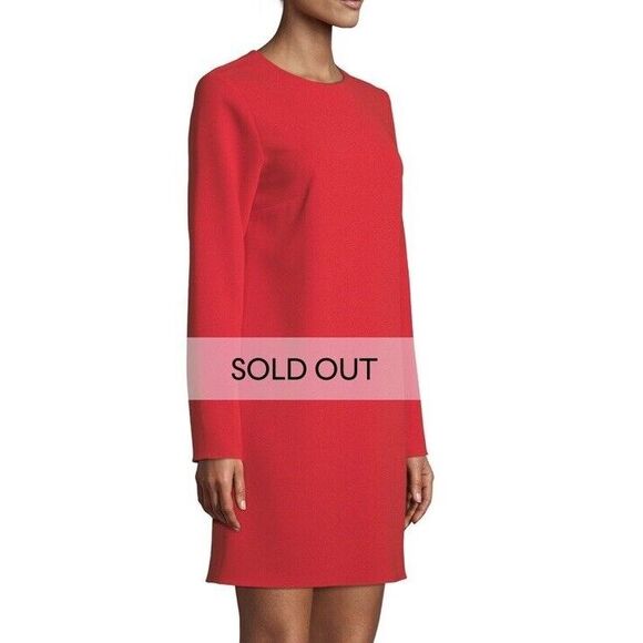 Tibi Long-Sleeve Crepe Mini Cocktail Dress Red Zipper Valentine sz 12 NWT $495 - Picture 16 of 16